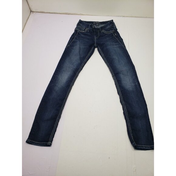 Silver Jeans Tuesday Mid Rise Skinny Womens Size W25 L31 Dark Wash Pre Owned - Picture 1 of 11